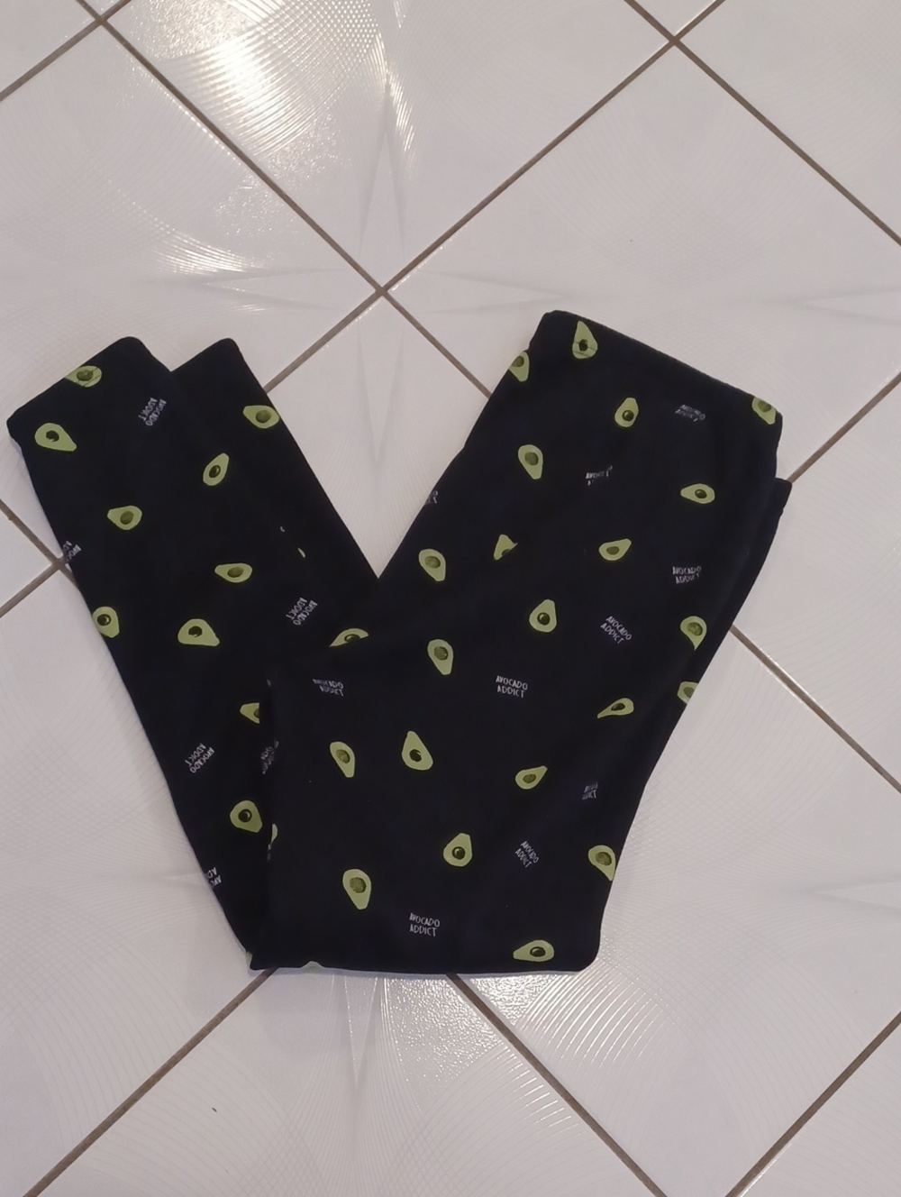 4/$60 Black Leggings Or Joggers With Avocado Print - Size XL